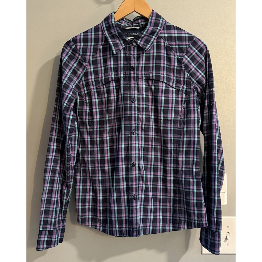 Columbia Omni-Shade Top Roll Tab Long Sleeve UPF Button Down Medium